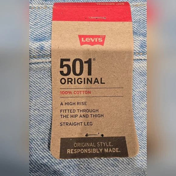 Levis 501 High Rise Distressed Straight Leg Jeans Size 30 - Picture 4 of 10